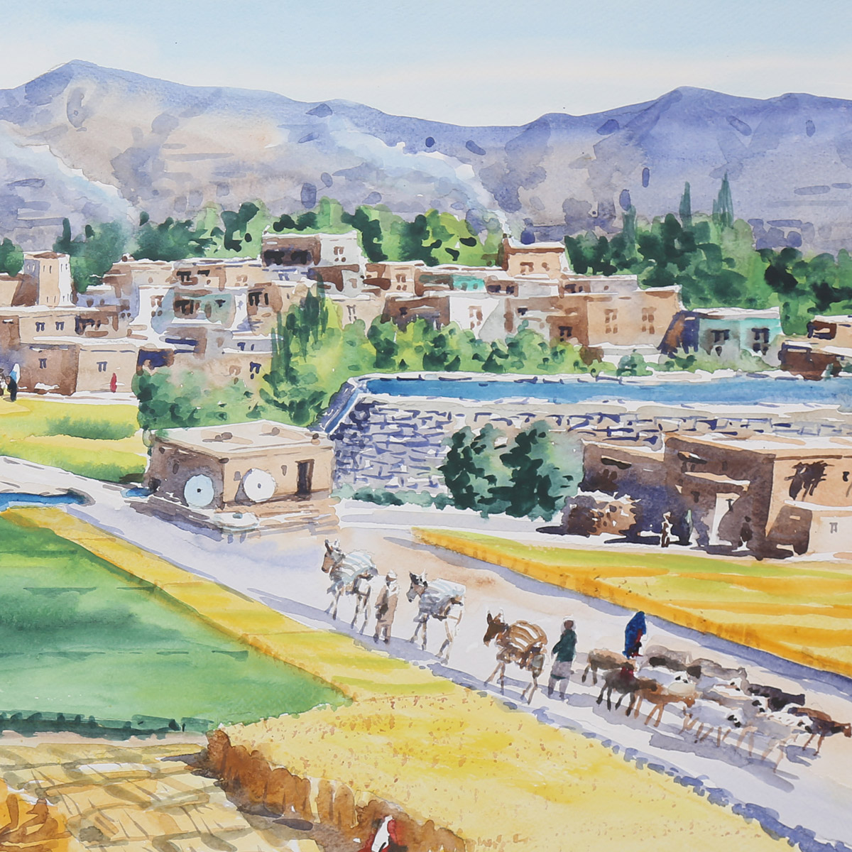 Fabulous Village Life Painting| Best Village View Artwork