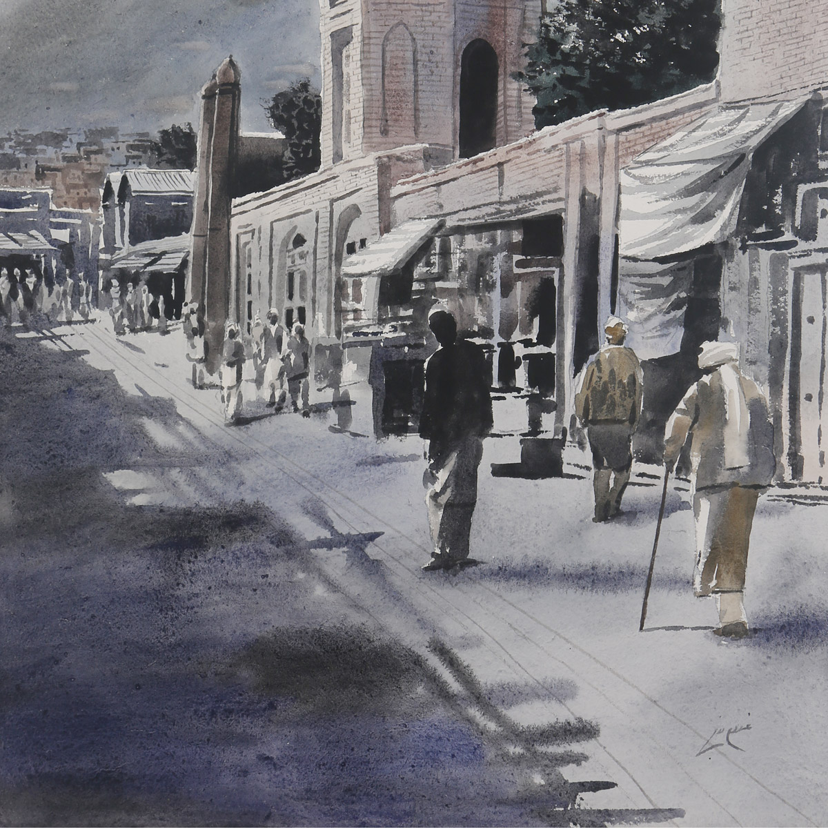 Kabul Old City Artwork| Afghanistan Old Bazaar Painting| Best Oil Painting