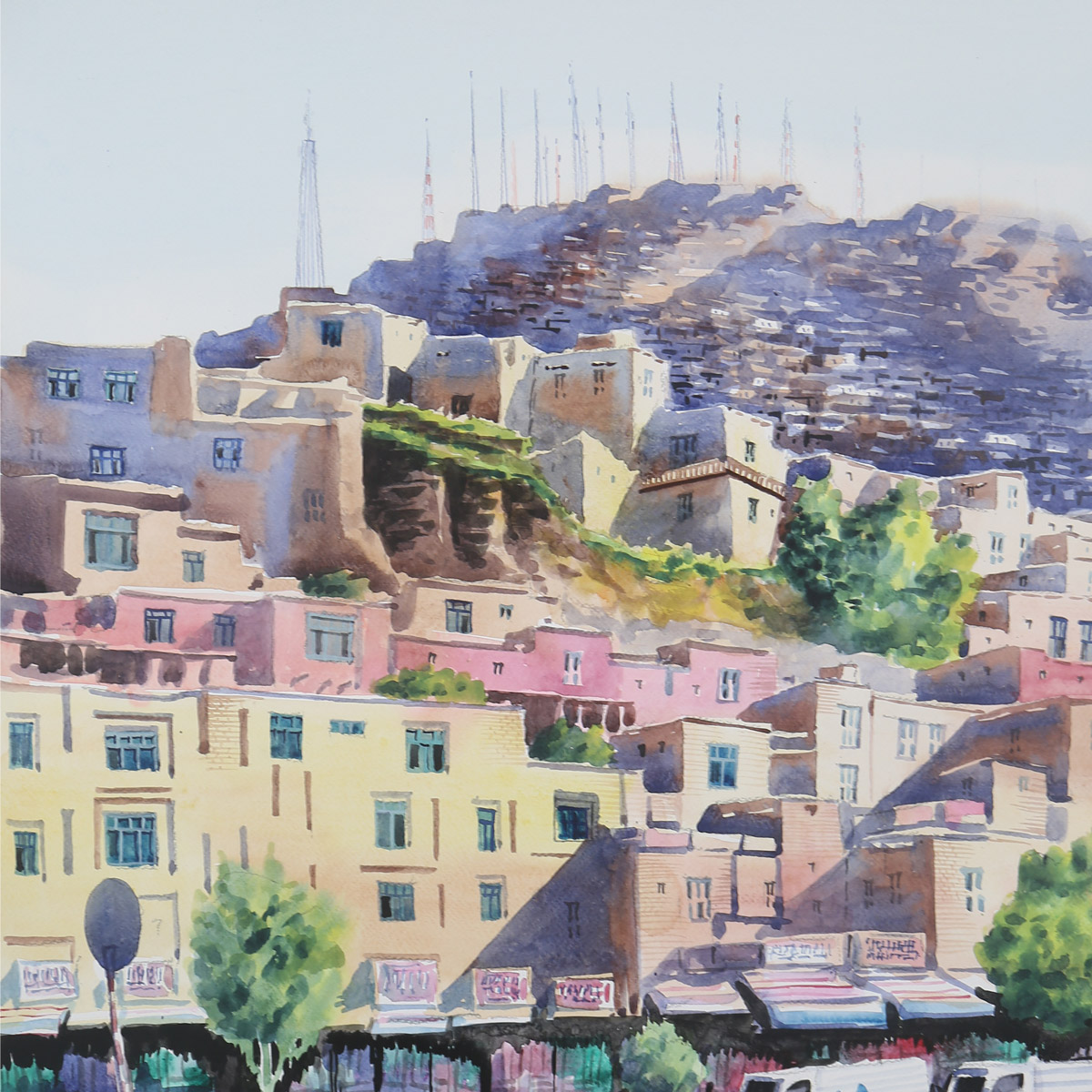 Kabul Television Mountain Artwork| Afghanistan High Mountains Painting| Beautiful Artwork