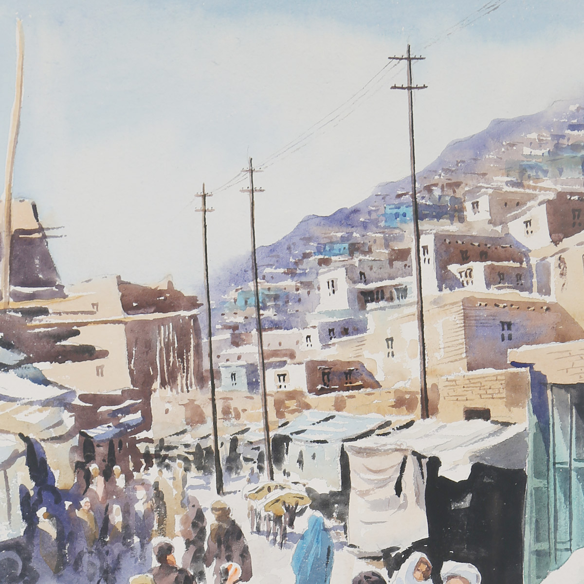 Kabul Bazaar Painting| Beautiful Market Artwork| Afghan Artwork
