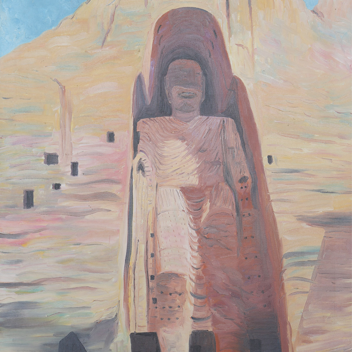 Bamiyan Sculptures Artwork| High Quality Bamiyan Painting| Budha Artwork