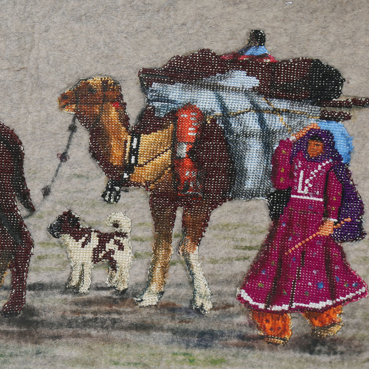 Nomads with Camels Artwork | Nomads' Life Painting| Best Afghan Women Artwork