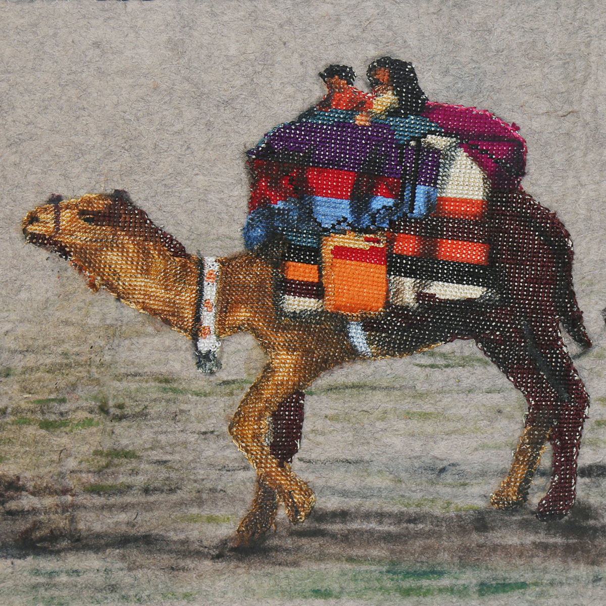 Nomads with Camels Artwork | Nomads' Life Painting| Best Afghan Women Artwork