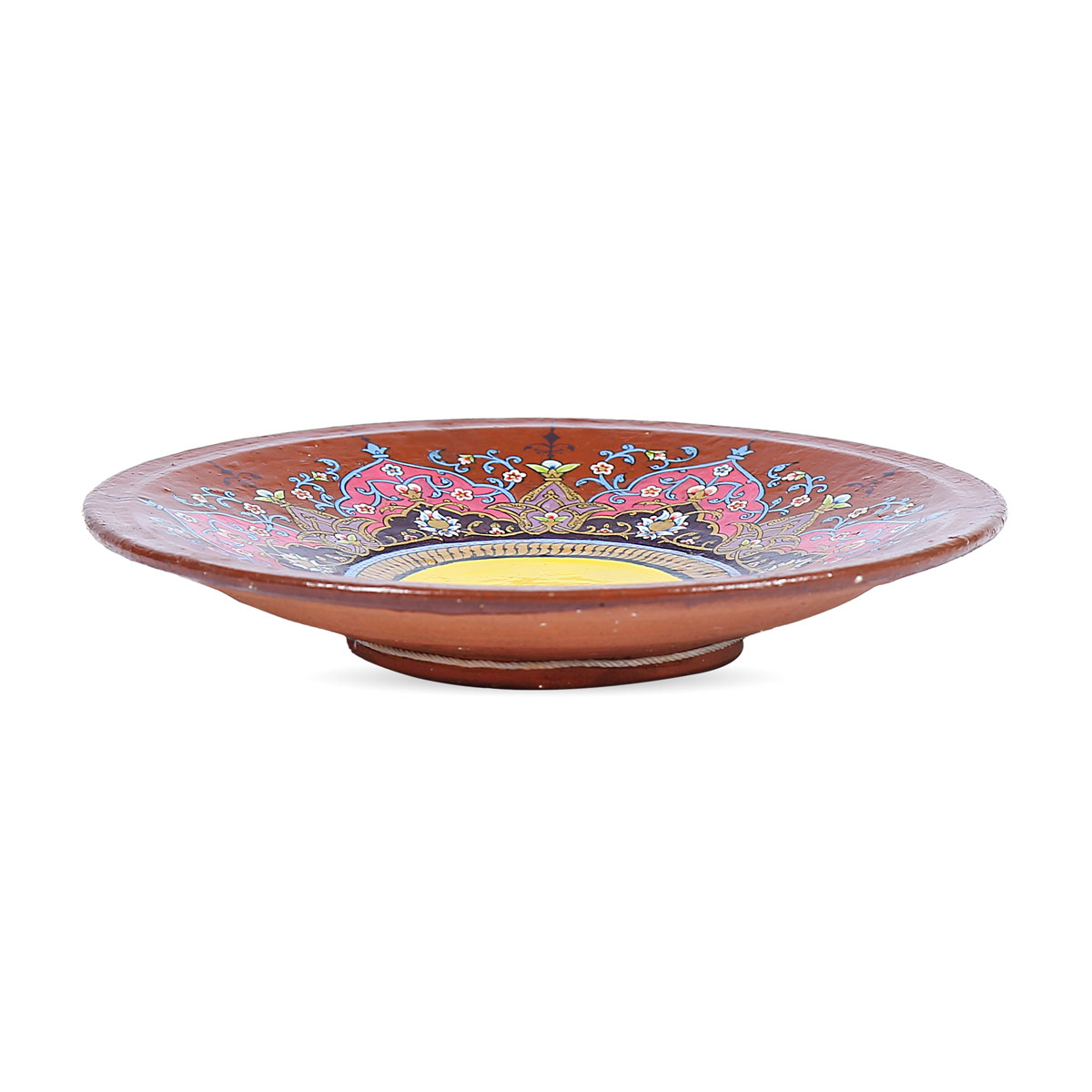 Small Handmade Brown Pottery Ceramic Plate