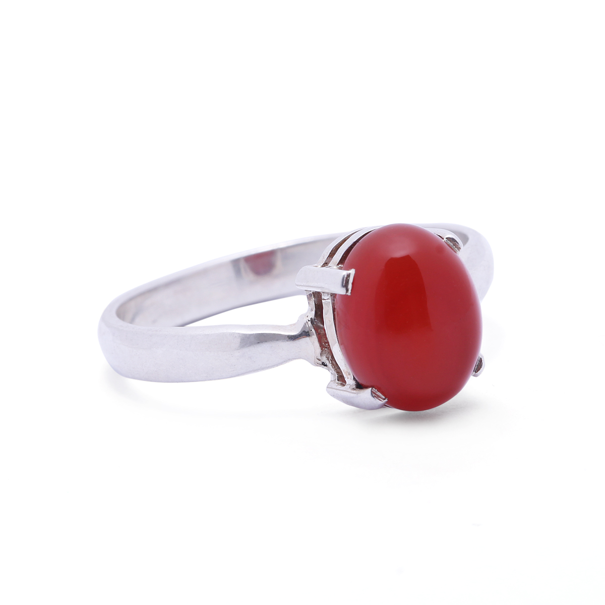 Red Hairy Quartz Ring | Solitaire Silver Ring