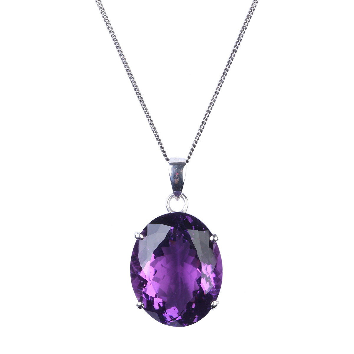 Pomegranate Drop Necklace | Silver Purple Locket