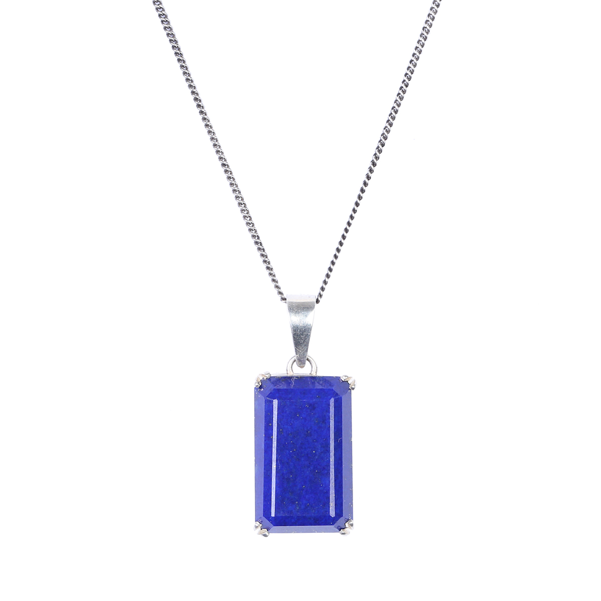 Necklace Blue Lapis Lazuli Necklace | Rectangle Drop Locket