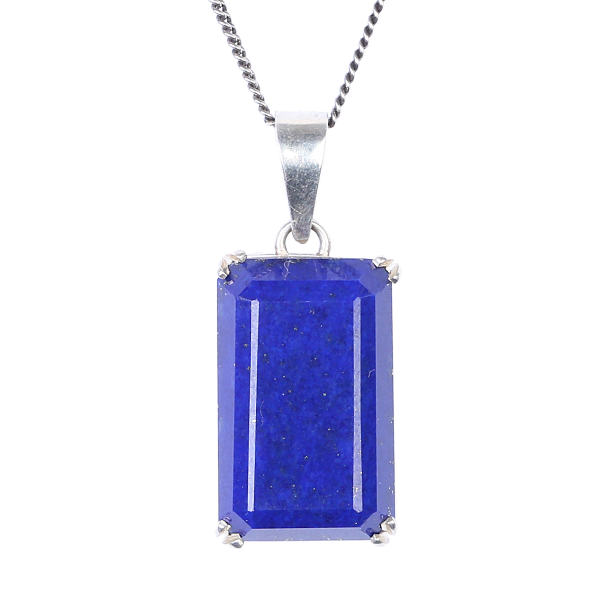 Necklace Blue Lapis Lazuli Necklace | Rectangle Drop Locket