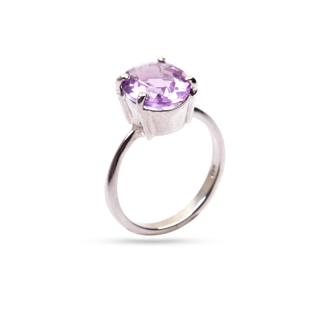 Pink Amethyst Stone Ring | Solitaire Fancy Ring  