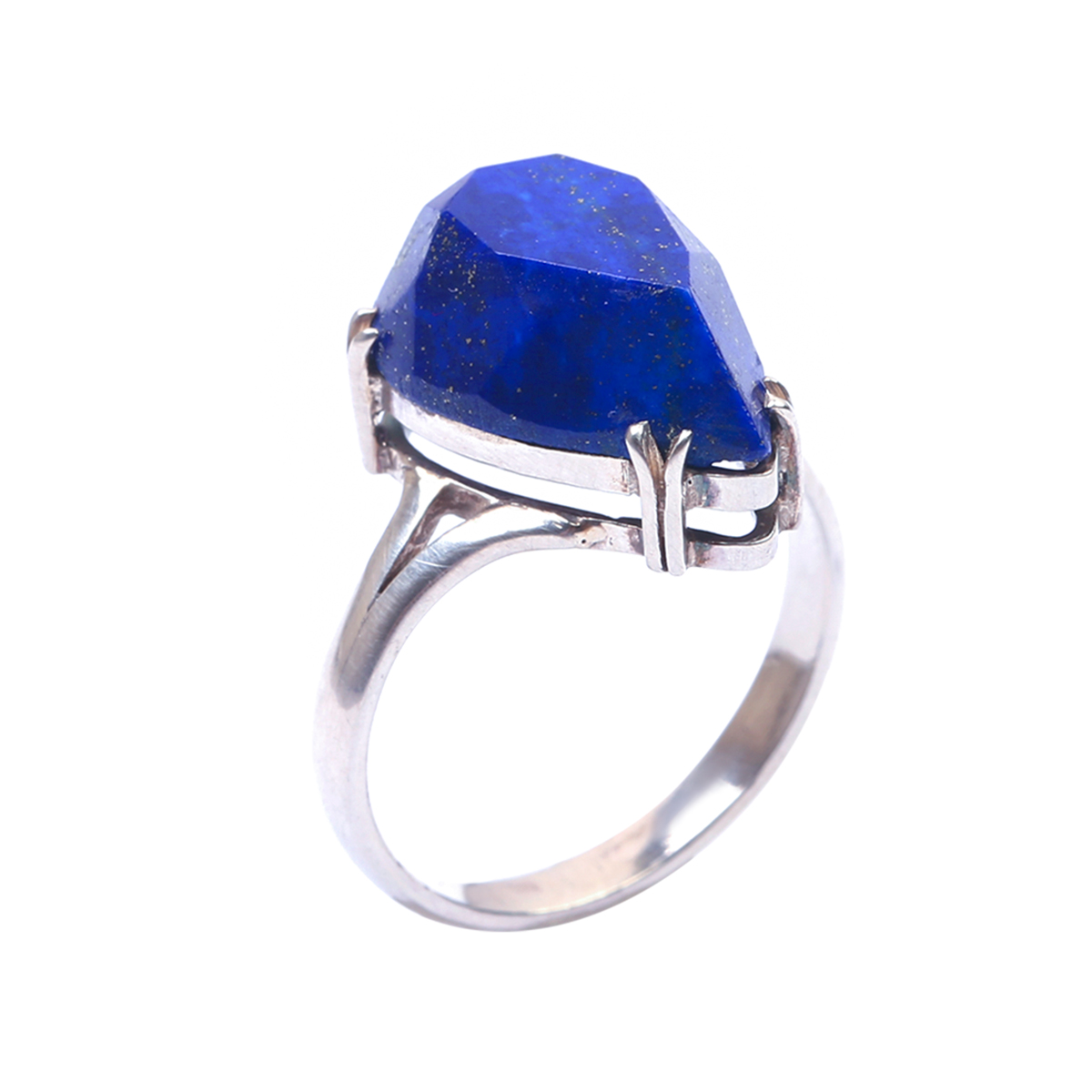 Pear Lapis Lazuli Jewel Set | Silver Pendant, Earrings, Ring 