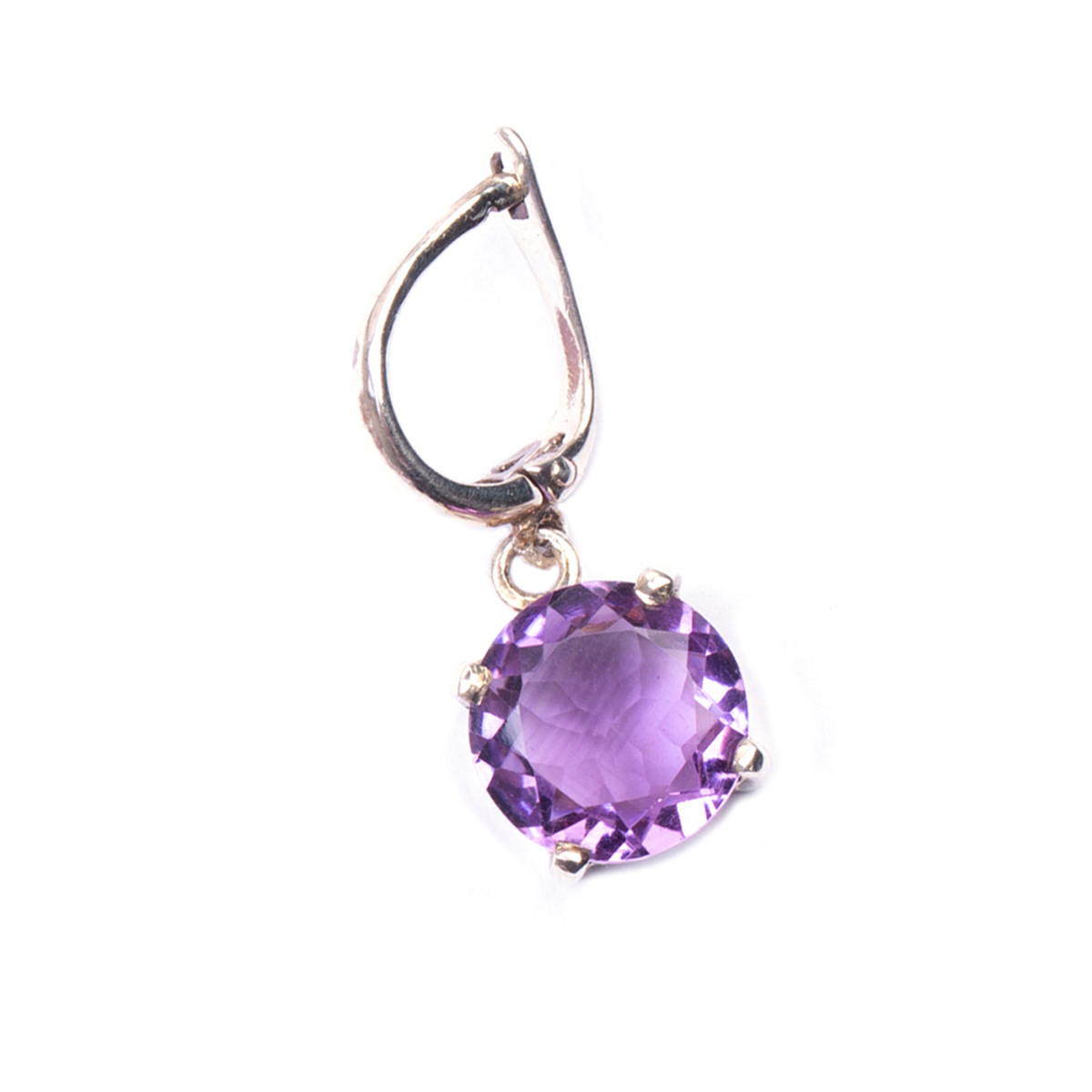 Violet Amethyst Stone Earrings | Silver Clip-On Earrings 