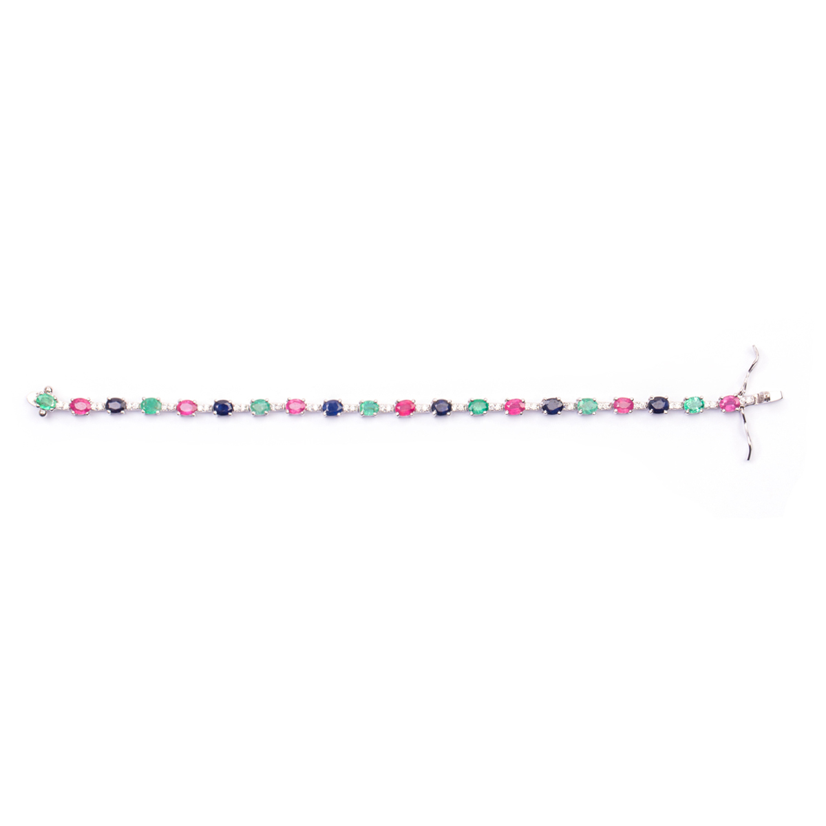 Three Stone Bracelet | Chain Silver Bracelet