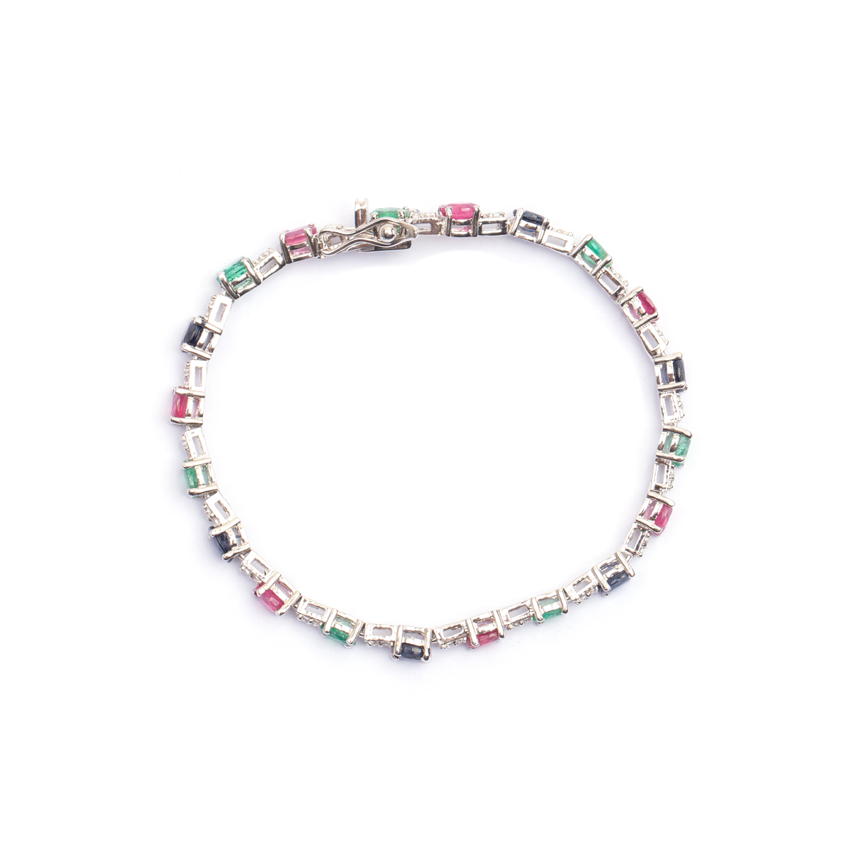 Three Stone Bracelet | Chain Silver Bracelet