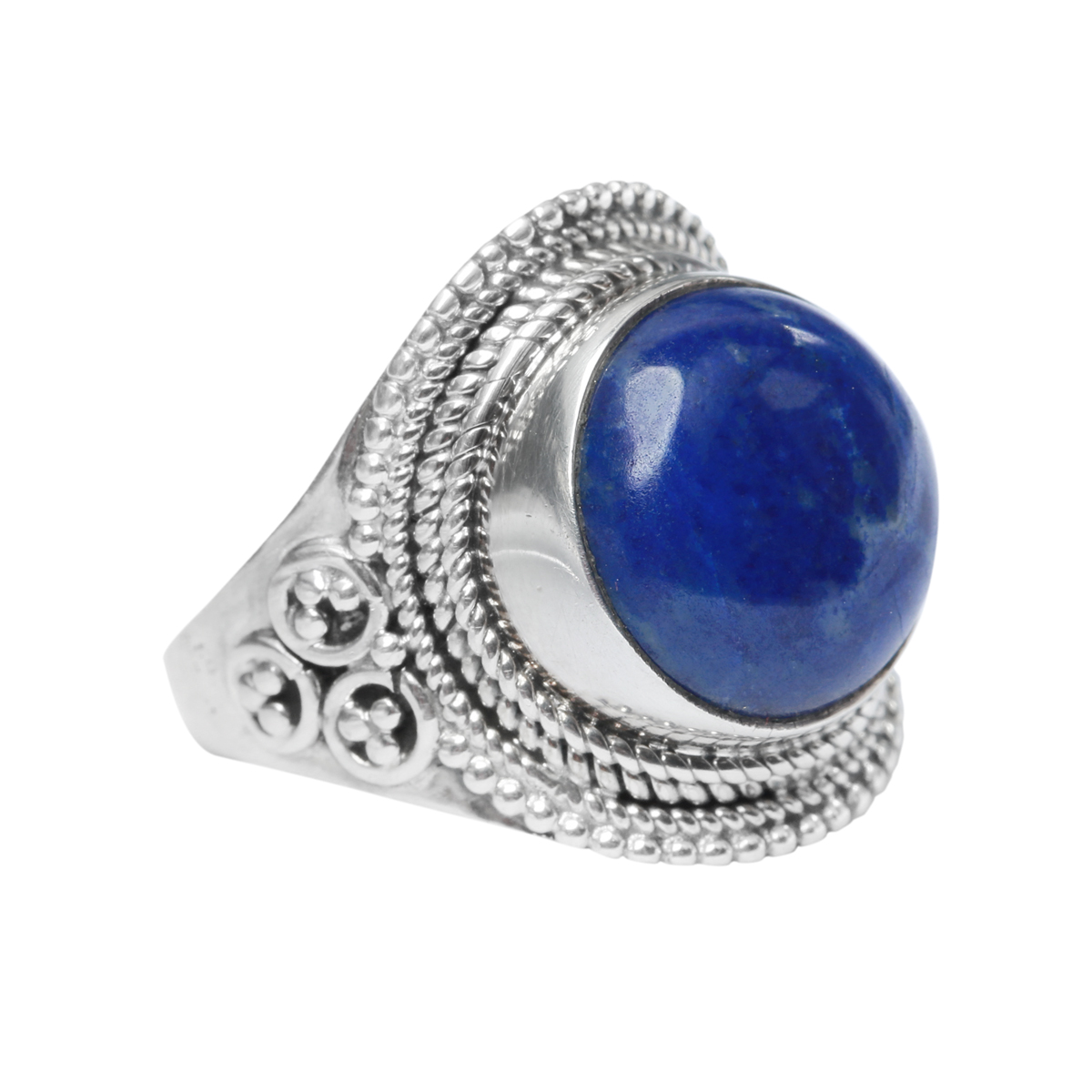 Lapis Lazuli Cocktail Ring | Solitaire Silver Ring