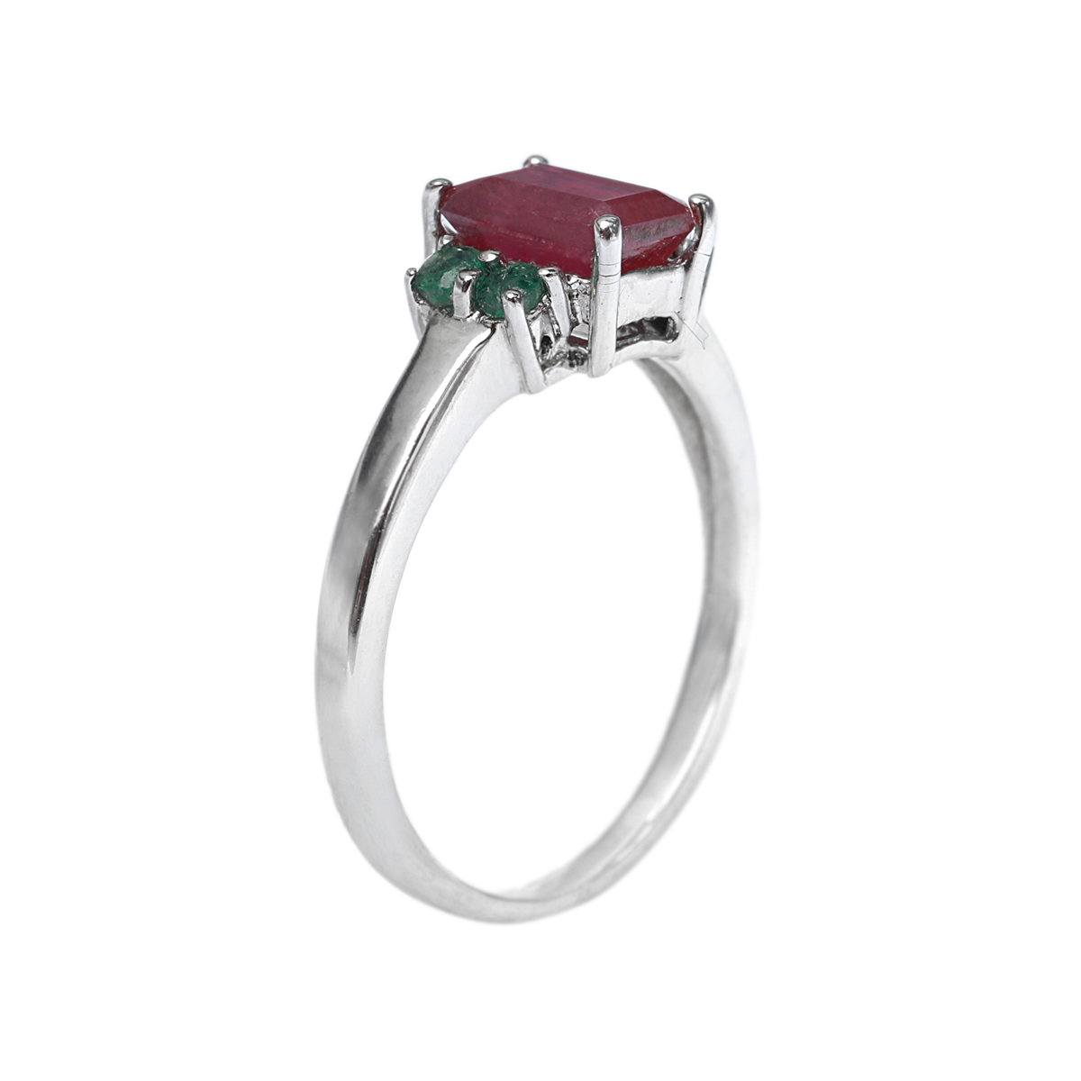 Ruby and Emerald Stones Ring | Emerald Style Silver Ring