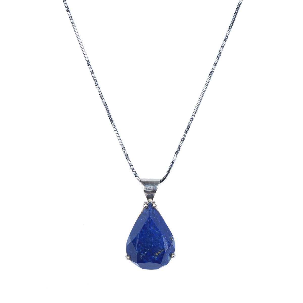 Lapis Lazuli Teardrop Pendant | Pear Drop Silver Locket 
