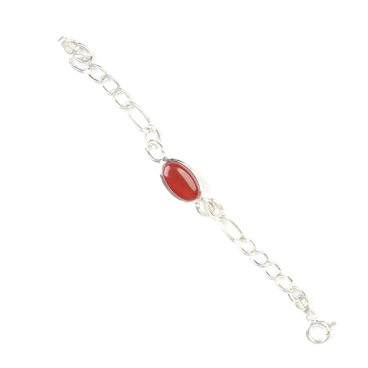 Agate Stone Men's Bracelet | Silver Chain Bracelet