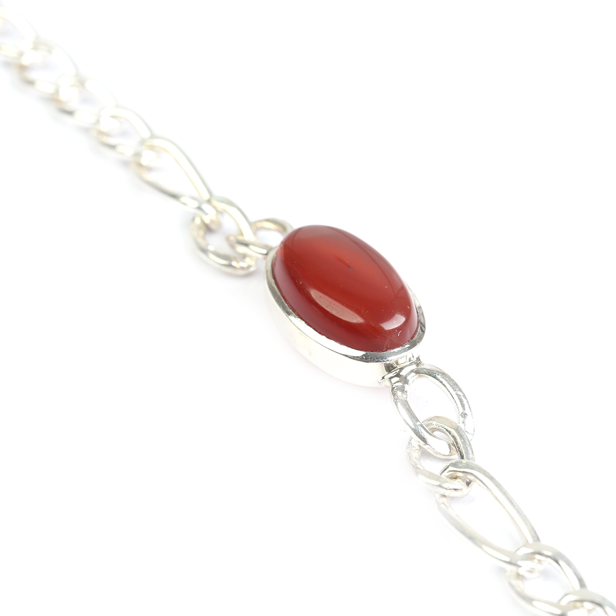 Agate Stone Men's Bracelet | Silver Chain Bracelet