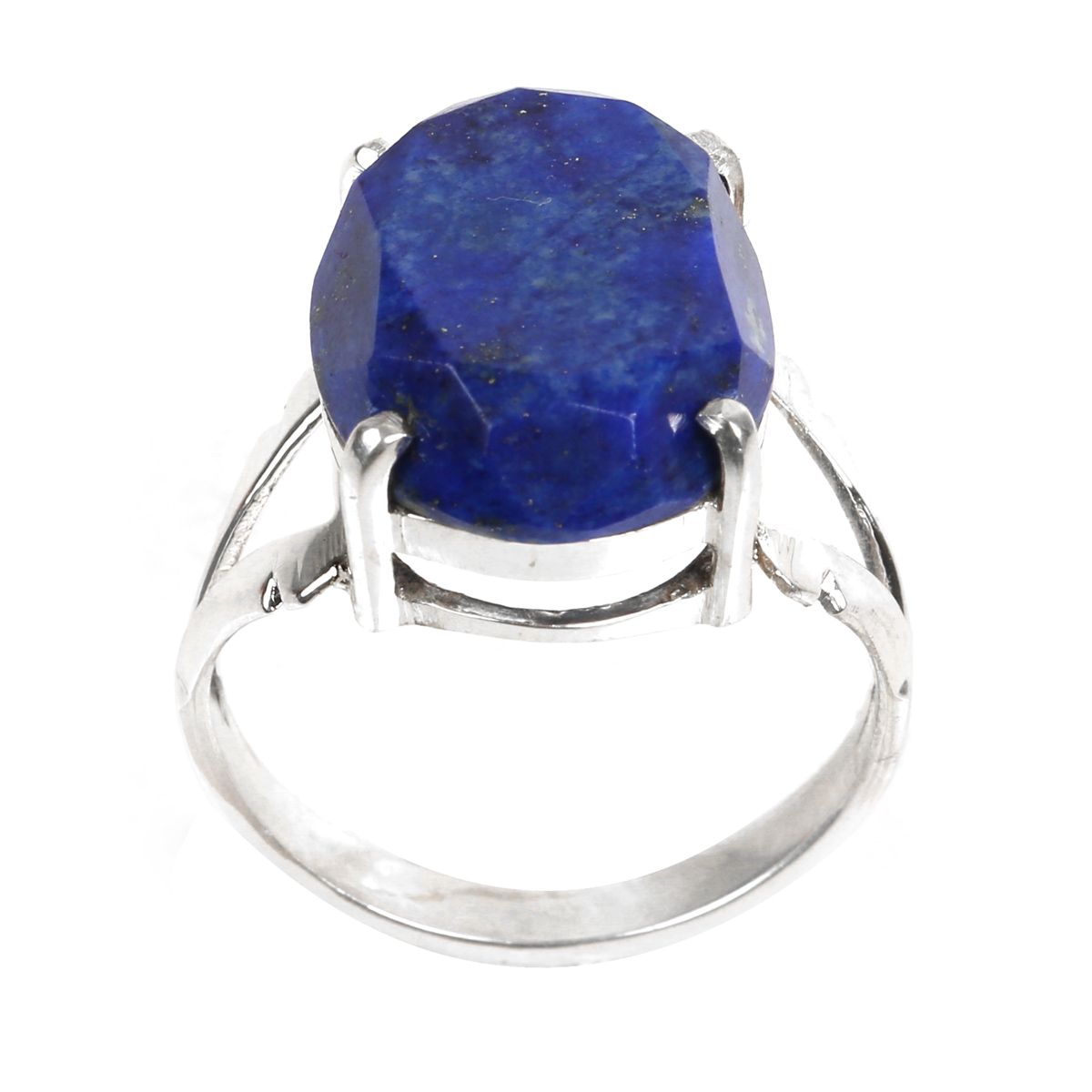 Lapis Lazuli Silver Ring | Oval Solitaire Ring  