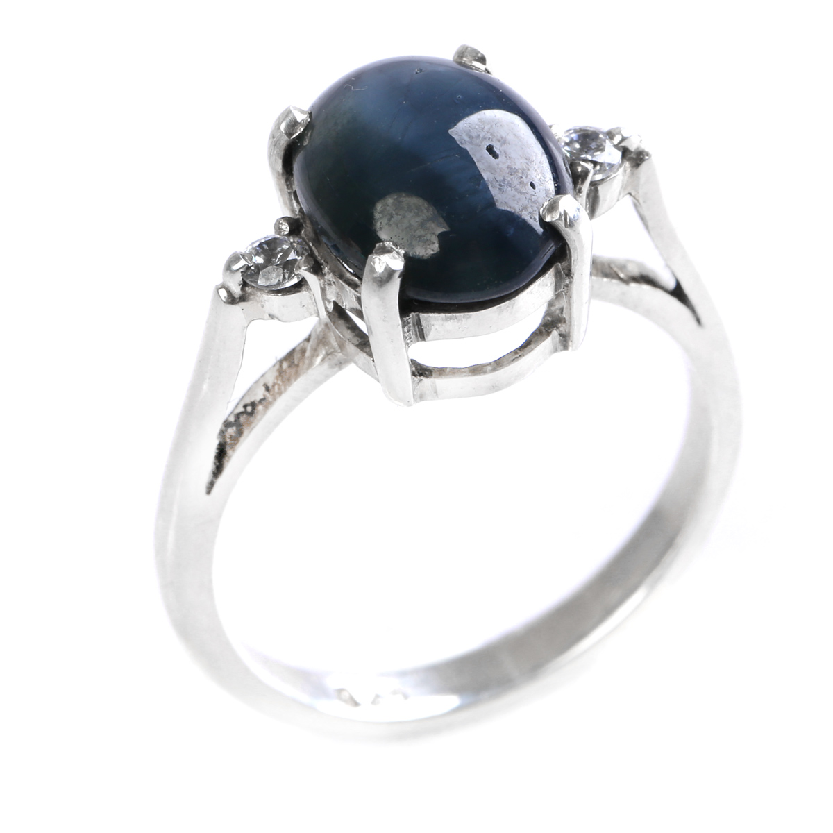 Black Sapphire Stone Ring | Start Solitaire Silver Ring 