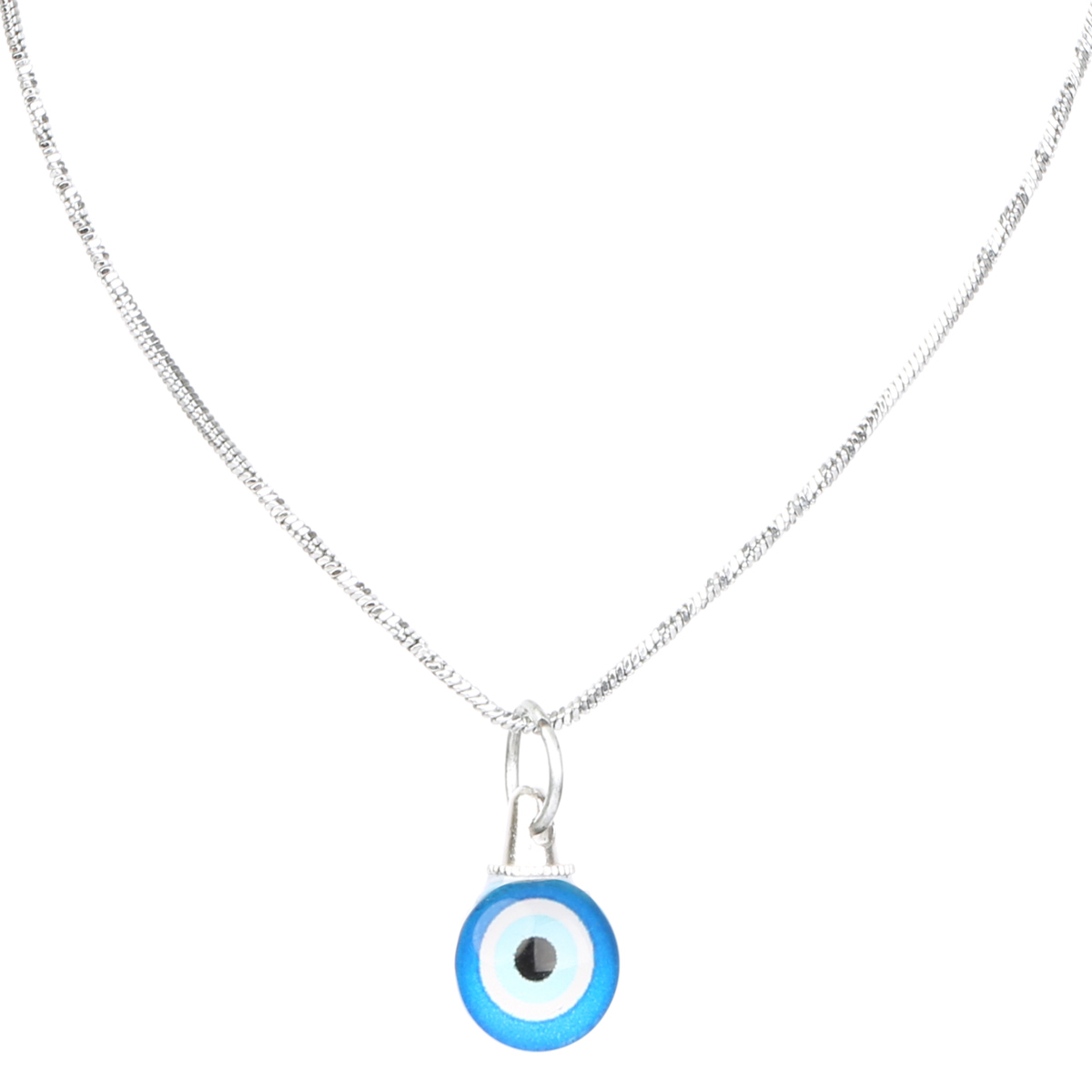 Rare Blue Agate Pendant | Silver Drop Eye Design Locket