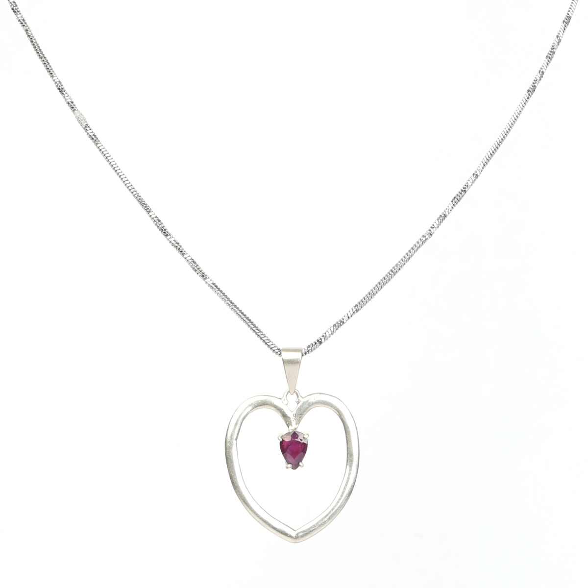 Mini Ruby Locket| Silver Herat Chain Pendant 