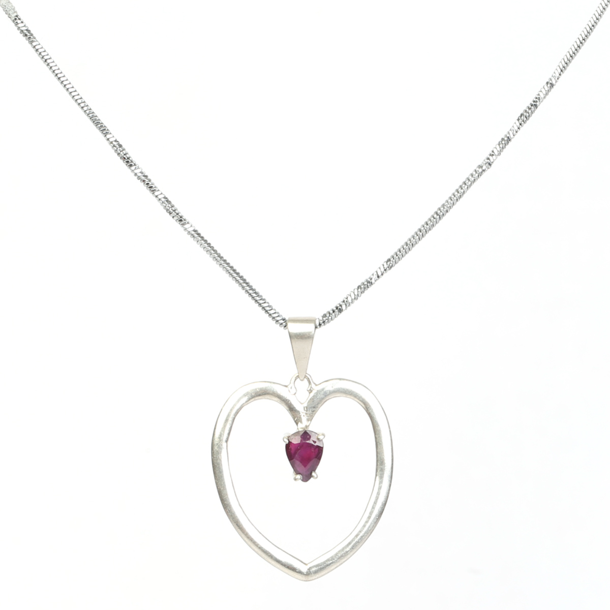 Mini Ruby Locket| Silver Herat Chain Pendant 
