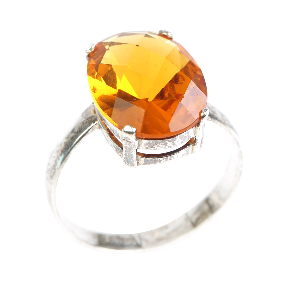 Citrine Jewelry Set | Silver Oval Pendant, Earrings, Ring 