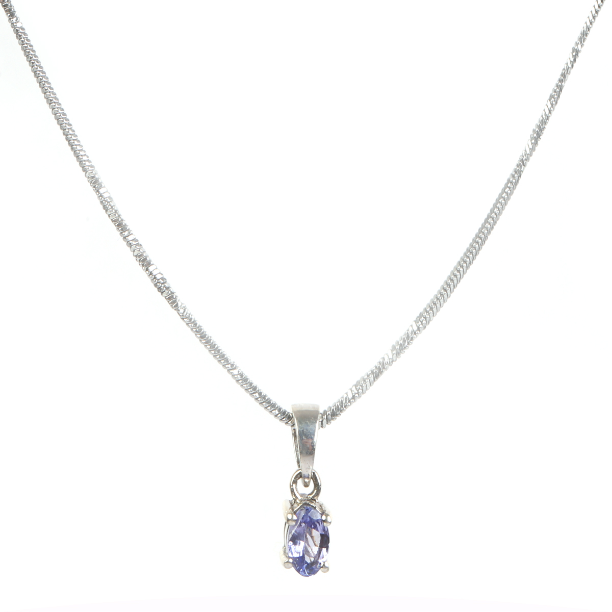 Tanzanite Jewelry Set | Round Silver Pendant, Studs, Ring