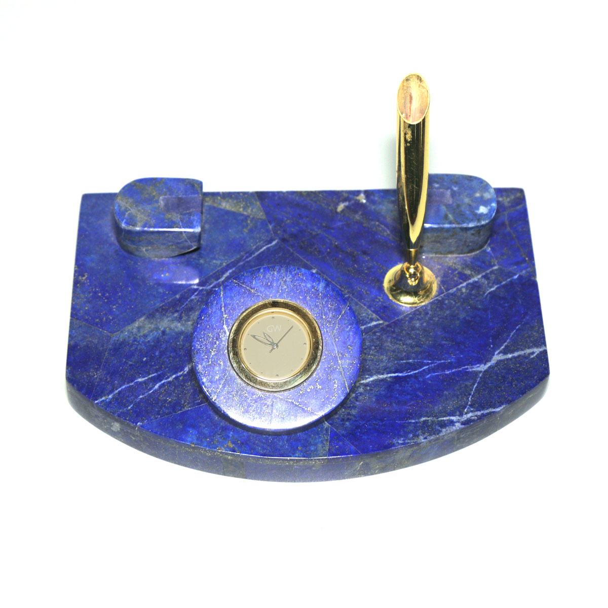 Lapis Pen Holder with Attached Clock | Casual Table Pen Stand and Clock