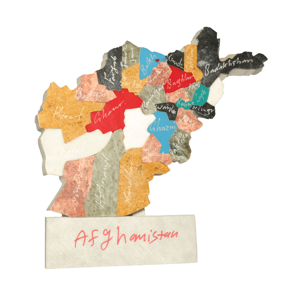 Multi Stone Afghanistan Map | Afghanistan Map with Provinces