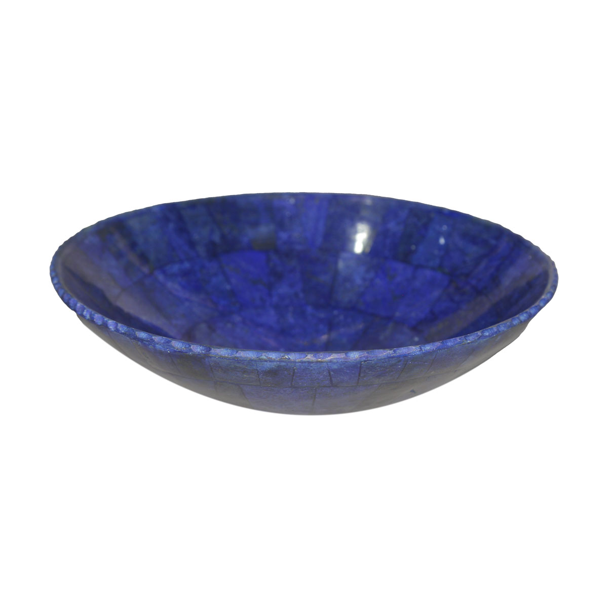 Blue Large Lapis Stone Bowl | Handmade Large Serving Bowl