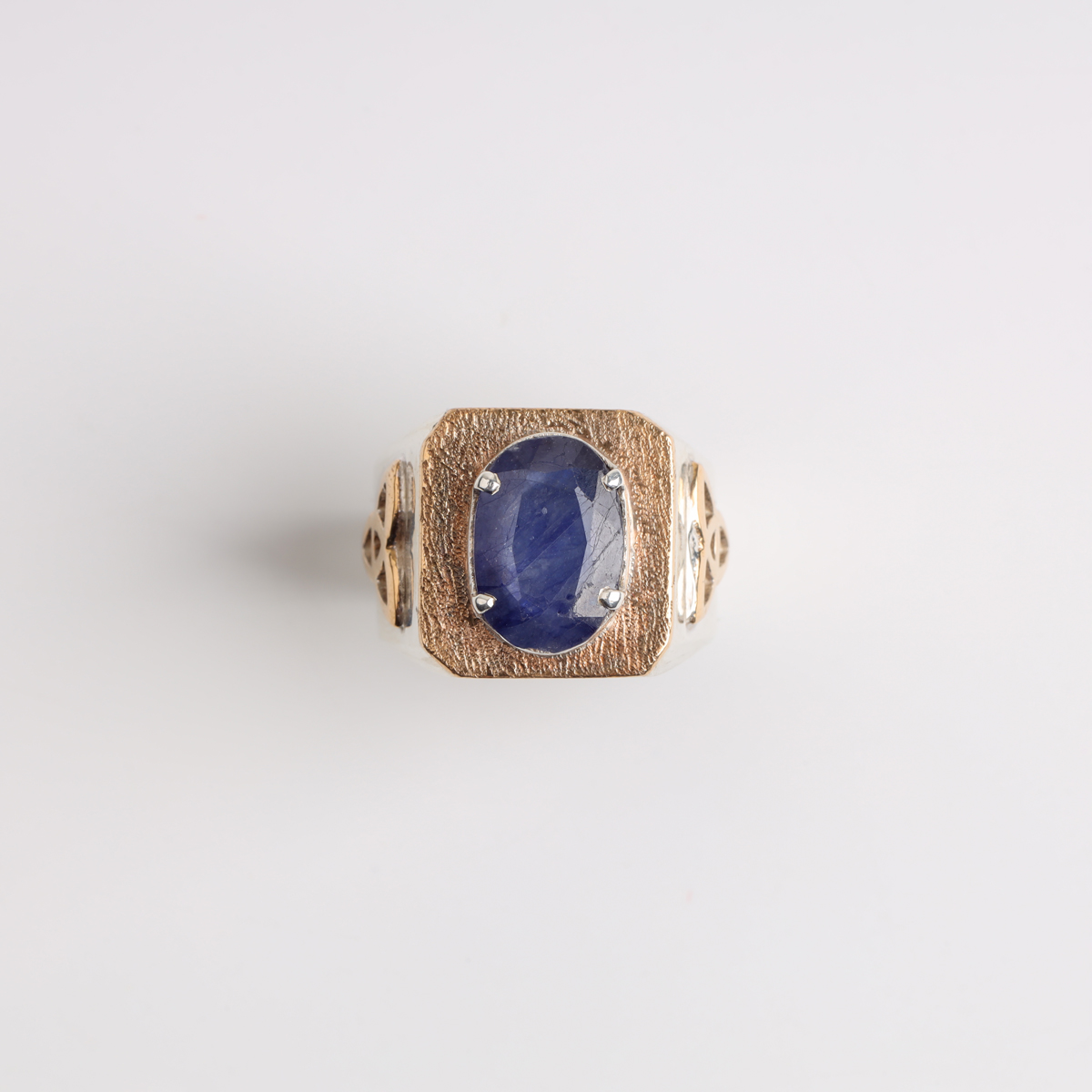Silver Brass Sapphire Ring – Unique Afghan Jewelry