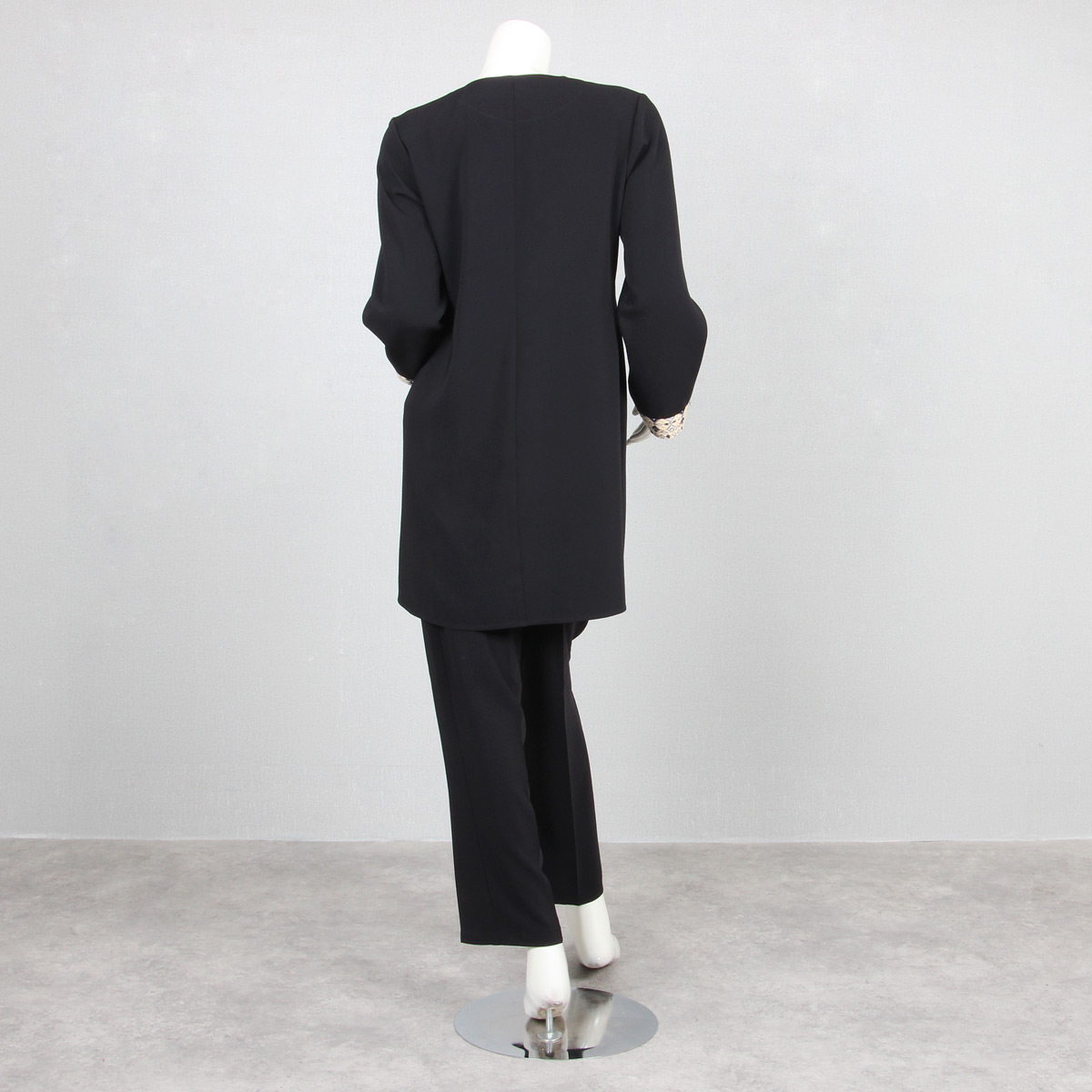 Black Women's Formal Suit Set | Classic Crepe Coat, Trousers & Vest 