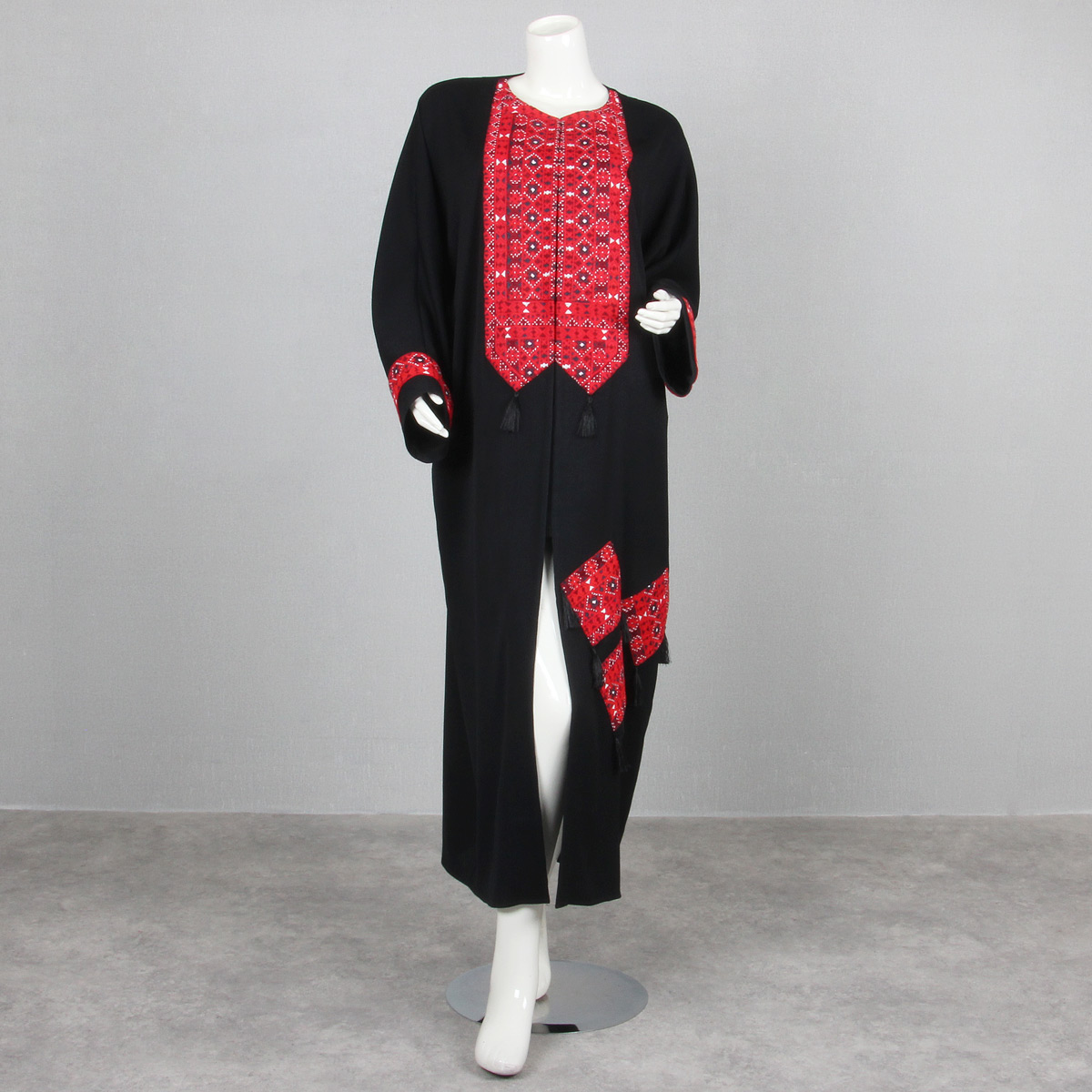Black Mirror Kochi Embroidered Chapan | Traditional Afghan Long Overcoat 