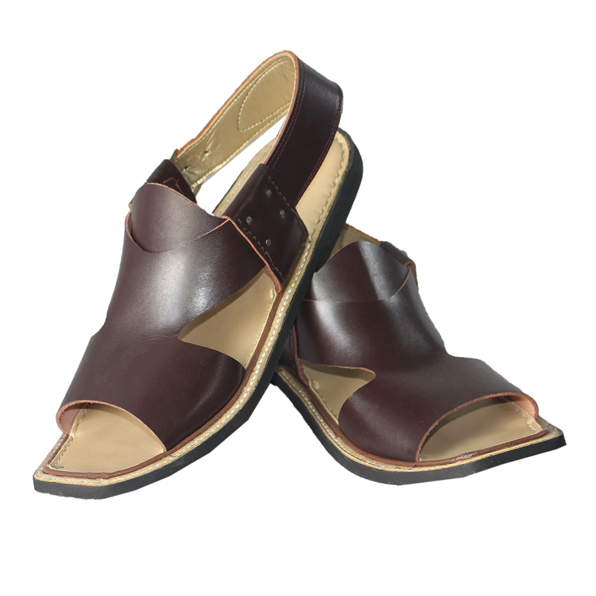 Dark Maroon Charsadwal Shoes | Kunar Handmade Traditional Chappal