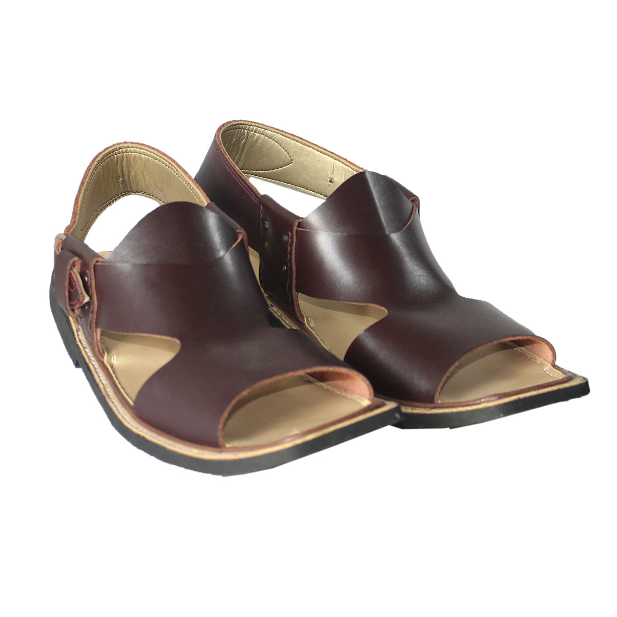 Dark Maroon Charsadwal Shoes | Kunar Handmade Traditional Chappal