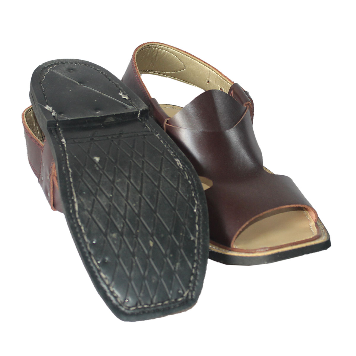 Dark Maroon Charsadwal Shoes | Kunar Handmade Traditional Chappal