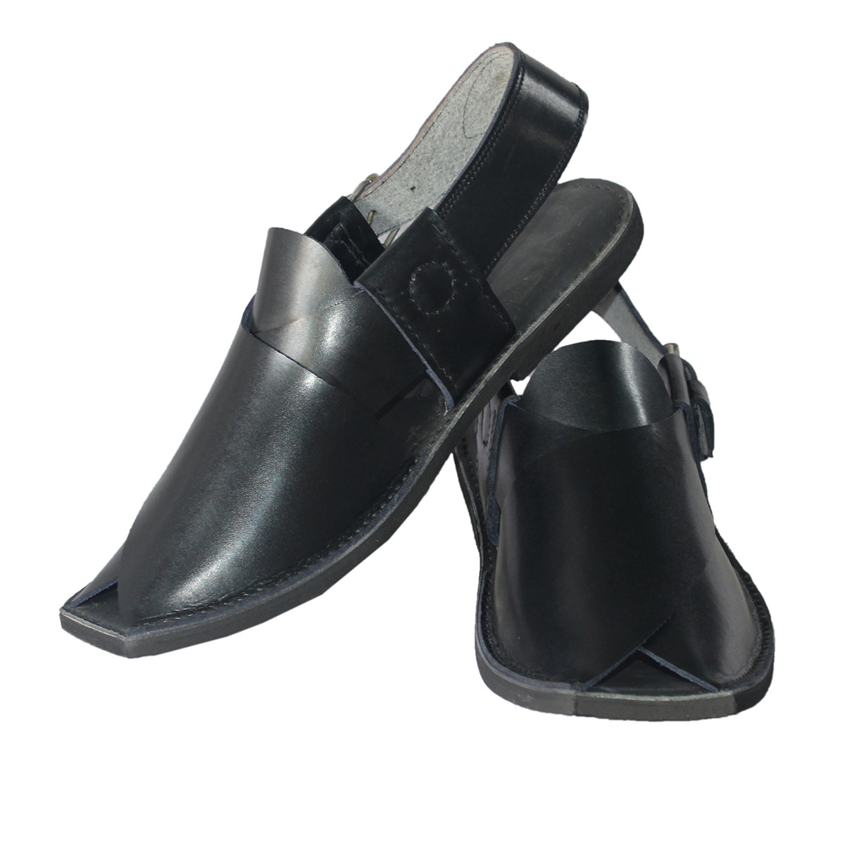 Black Charsadwal Shoes | Kunar Handmade Traditional Chappal