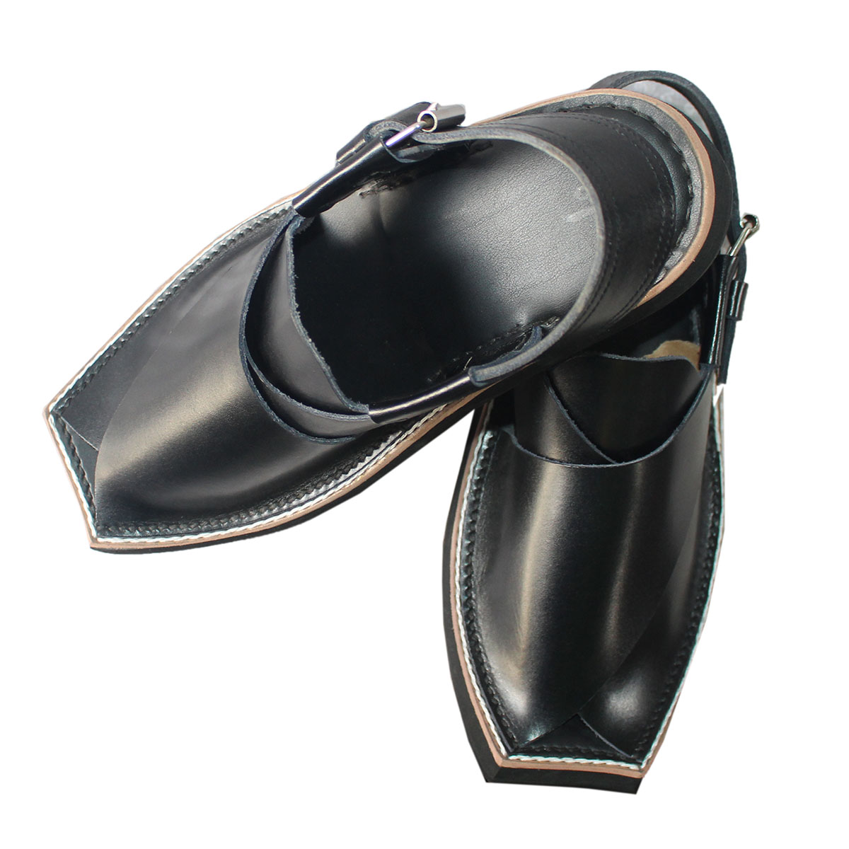 Black Charsadwal Shoes | Kunar Handmade Traditional Chappal