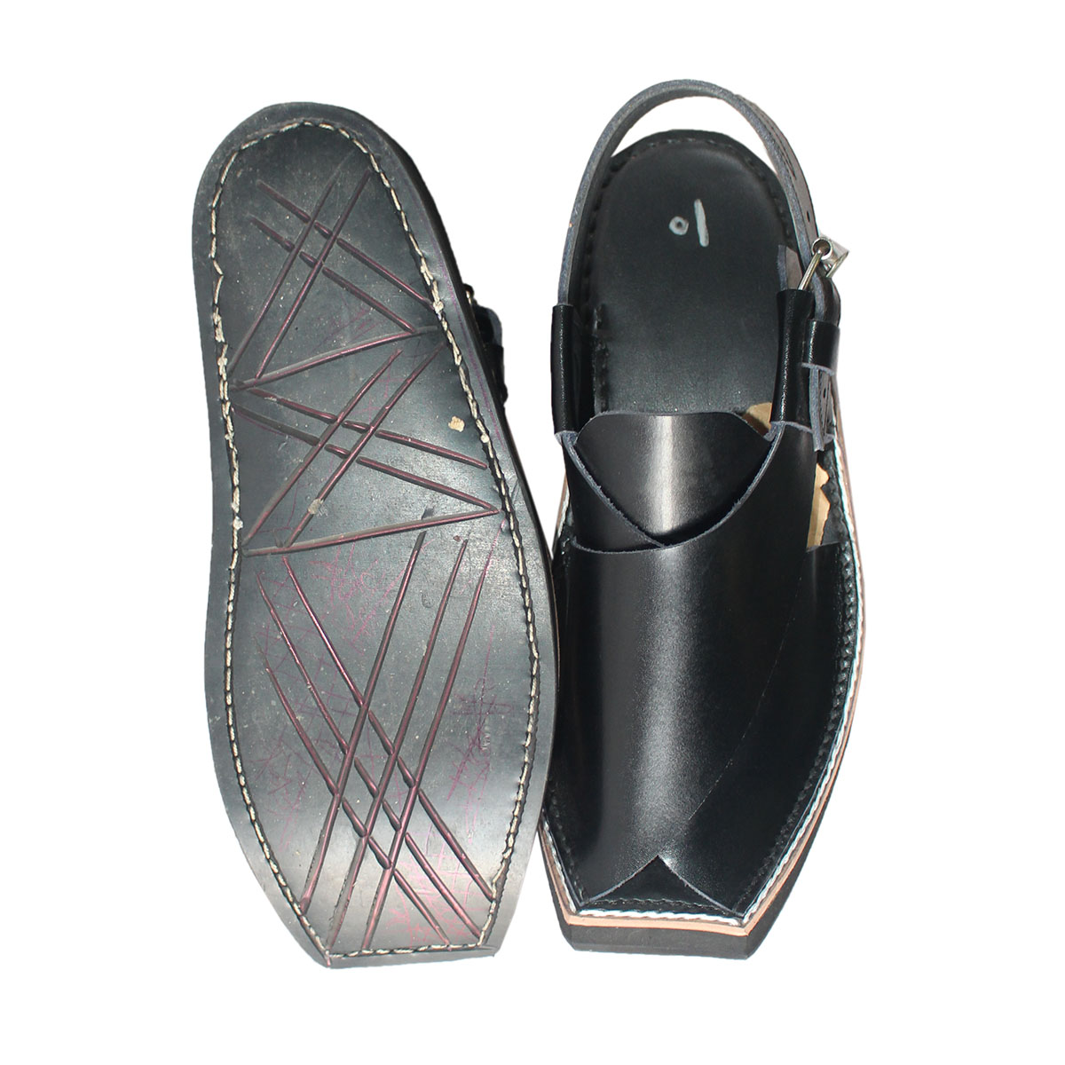 Black Charsadwal Shoes | Kunar Handmade Traditional Chappal