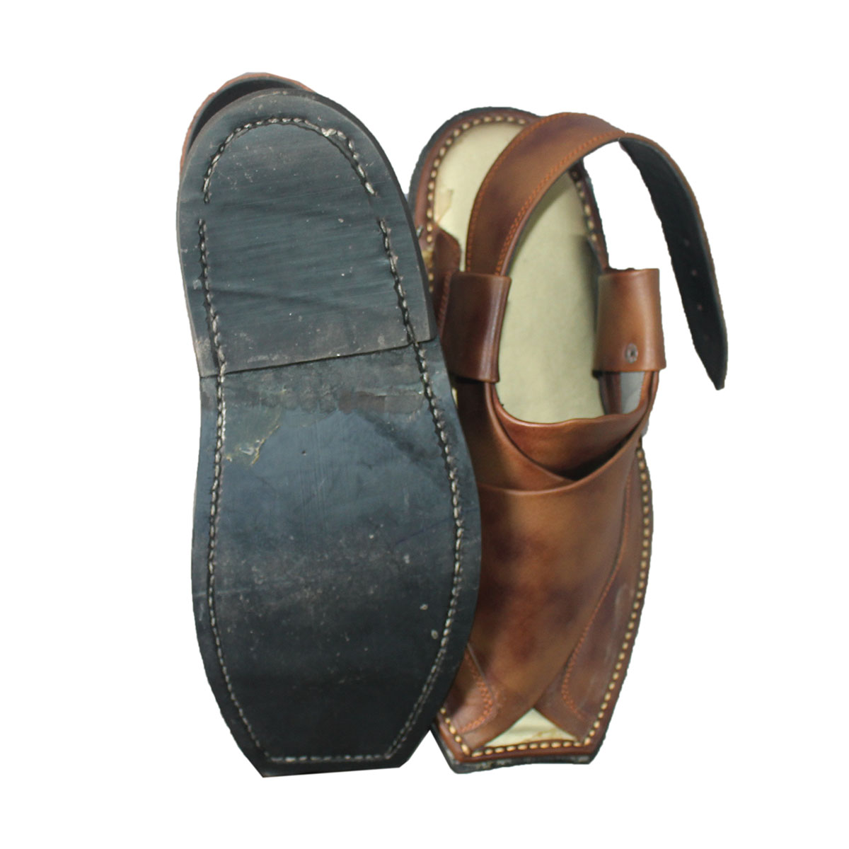 Brown Peshawar Zalmai Shoes | Kunar Handmade Traditional Chappal