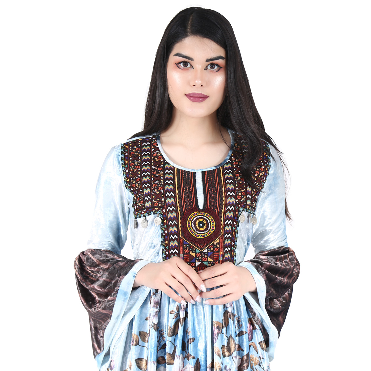 Afghan baby Blue Short Dress