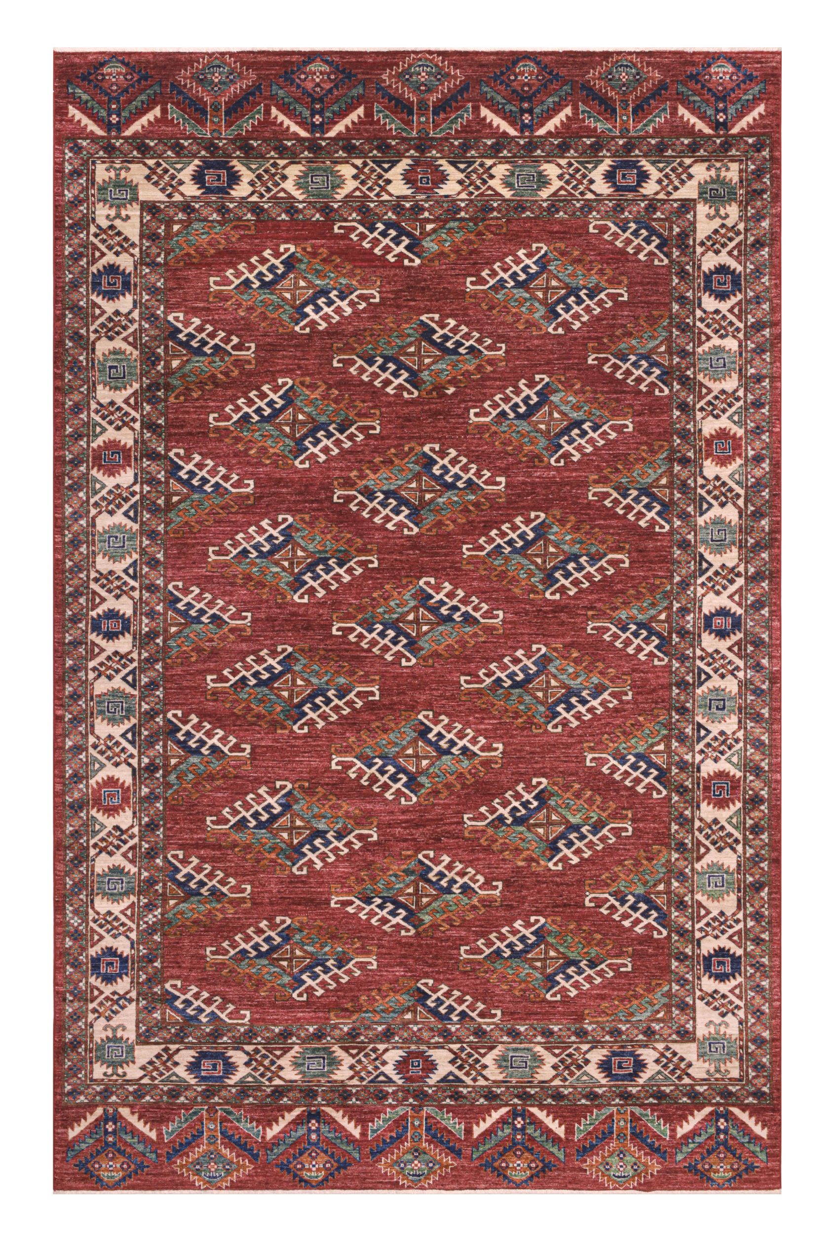 Handmade, Elephant Feet Afghan Knot Carpet, Original Handwoven,Natural.