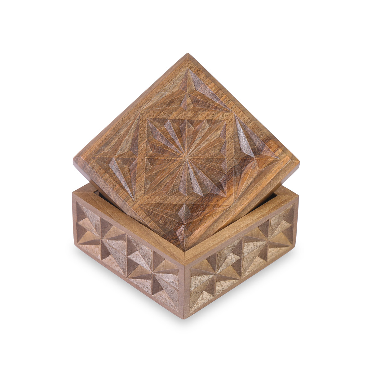 Nusristani Wooden Gift Box | Square Engraved Gift Box