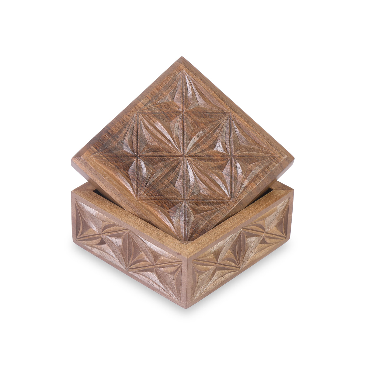 Nuristani Wooden Gift Box | Square Jewel Box