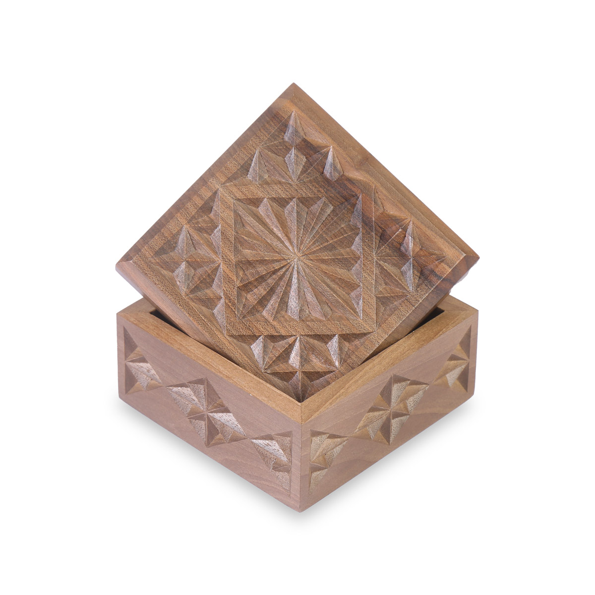 Nusristani Wooden Gift Box | Square Jewelry Box