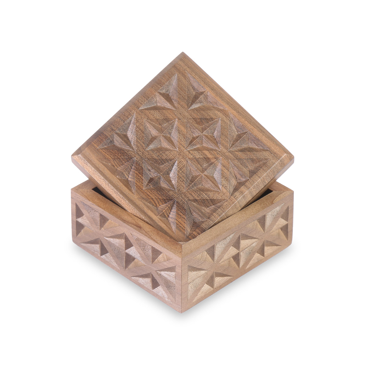 Nusristani Wooden Gift Box | Square Jewel Box