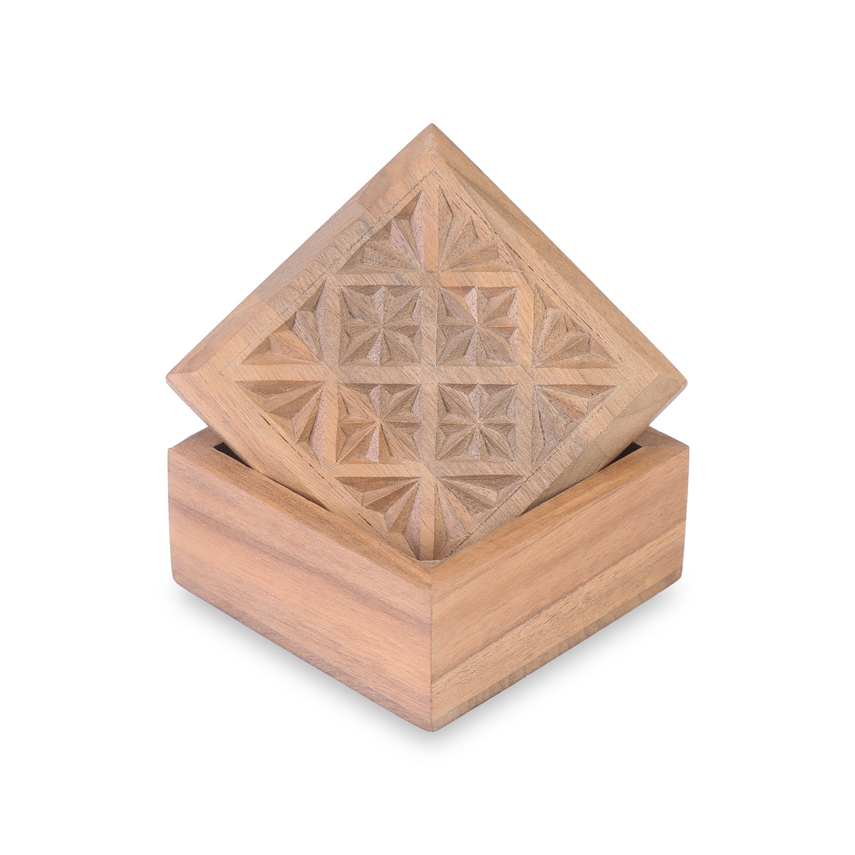 Nusristani Wooden Gift Box | Square Jewelry Box