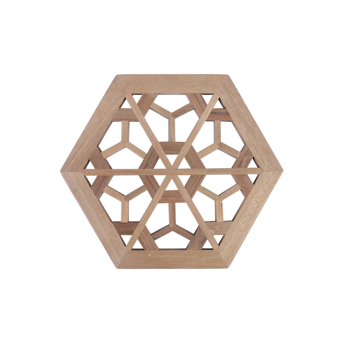 Wooden Jali Panel | Hexagonal Cut Design Panel